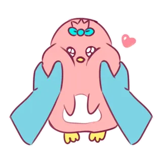 🍰 cute, kawaii, penguin, pink, cartoon, heart, animal telegram sticker