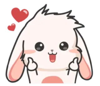 😊 Hase, Häschen, Liebe, Fingerherzen, süß, Emoji whatsapp sticker