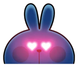 😍 conejo, amor, ojos de corazón, lindo, animal, dibujos animados whatsapp sticker