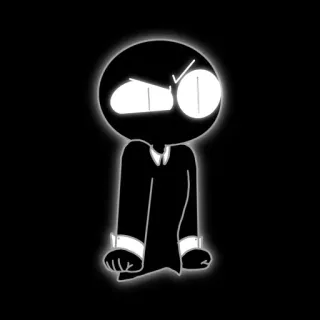 🫥 cartoon, angry, black, character telegram sticker