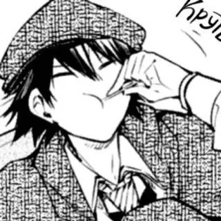 🐁 Круто Anime, Manga, Cool, Russisch, Hoed, Zwart-wit telegram sticker