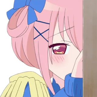 👀 Anime, dziewczyna, różowe włosy, kreskówka, słodkie telegram sticker