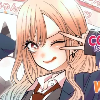 ❤️ fille anime, mignon, personnage, manga, fille, signe de paix whatsapp sticker