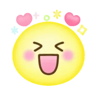 🤗 smiley face, emoji, happy, hearts, stars, kawaii whatsapp sticker