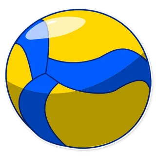 🏐 volleyball, ball, sports, blue, yellow whatsapp sticker