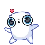 😘 schattig, cartoon, sticker, marshmallow, liefde, hart telegram sticker