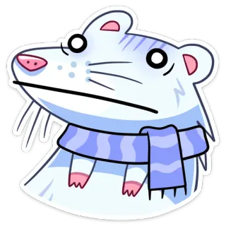 😐 musang, kartun, binatang, stiker, imut, syal, mamalia whatsapp sticker
