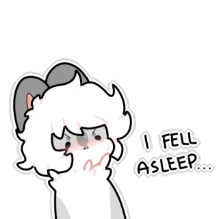 😞 I FELL ASLEEP... gato, sonolento, desenho animado, fofo, animal, adormeceu telegram sticker