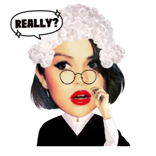 😳 REALLY? juiz, peruca, pergunta, engraçado, meme, retrato, óculos whatsapp sticker
