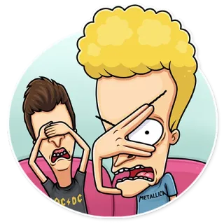 🙈 Beavis and Butt-Head Бивис и Батт-Хед, MTV, мультфильм, комедия, персонажи telegram sticker