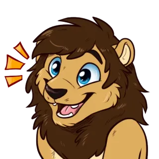😄 león, dibujos animados, furry, animal, mamífero, alegre telegram sticker