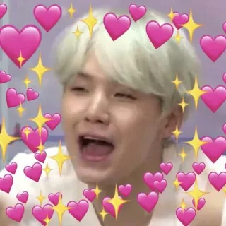 😳 hearts, love, kpop, cute, sparkles, person, man telegram sticker