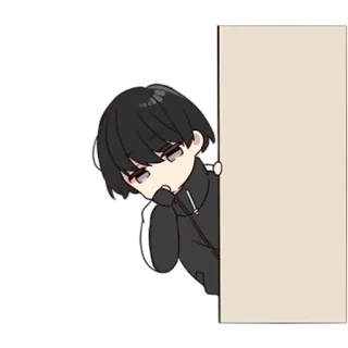 😐 Anime, Personaggio, Sbirciare, Carino, Manga telegram sticker