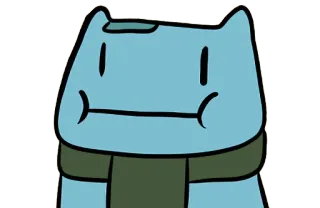 😐 Cartoon, Figur, Blau, Schal whatsapp sticker
