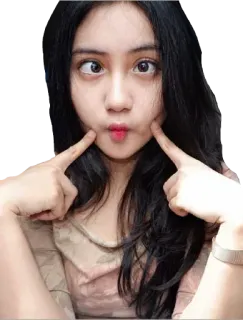 🤪 wanita, wajah, ekspresi, imut, lucu, asia telegram sticker