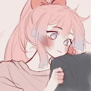 🥰 anime, capelli rosa, ragazza, carina telegram sticker