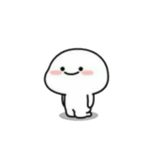 😌 cute, cartoon, kawaii, blob, smiling, white telegram sticker