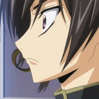 🥀 Lelouch Lamperouge Code Geass 애니메이션, 를르슈, 얼굴, 진지한 telegram sticker