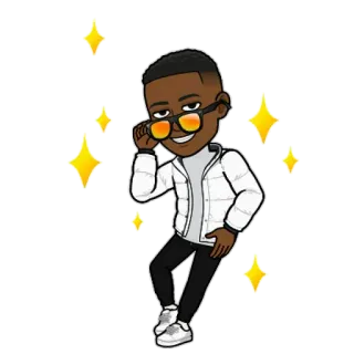 😏 Bitmoji, 漫画, 人, サングラス, キラキラ, アバター telegram sticker