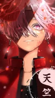 🌟 天竺 Anime, Manga, Personaggio, Arte, Sangue, Rosso telegram sticker