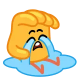 😭 płacz, smutny, emoji, żółty, chmura, kreskówka telegram sticker