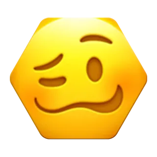 🥴 emoji, winking face, smiley face, yellow face, cartoon, expression, playful telegram sticker