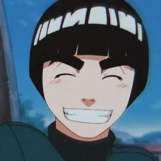 😁 Rock Lee Naruto Anime, Cartoon, Figur, Lächeln, Fröhlich, Rock Lee, Naruto telegram sticker