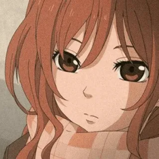 🖤 Anime, Dziewczyna, Portret, Kreskówka telegram sticker