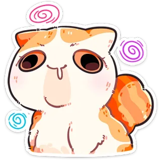 🤤 gatto, carino, cartone animato, animale, kawaii, adesivo telegram sticker