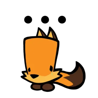 😢 cáo, hoạt hình, động vật, cam, dễ thương, nhân vật whatsapp sticker