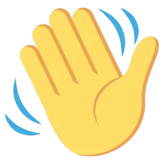 👋 mão, acenar, olá, emoji, mão acenando telegram sticker