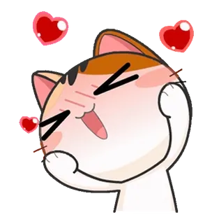 😊 แมว, อิโมจิ, หัวใจ, คาวาอิ, น่ารัก, สติกเกอร์ telegram sticker