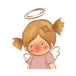 😡 Engel, wütend, Heiligenschein, Cartoon, niedlich, Ausdruck, genervt, Figur whatsapp sticker