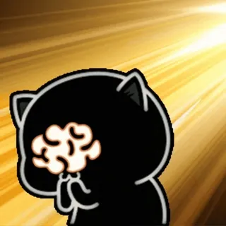 🤣 cat, brain, cartoon, meme telegram sticker