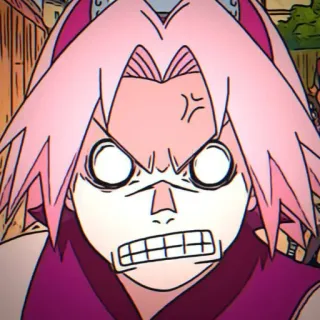 😐 Sakura Naruto anime, sakura, naruto, angry, cartoon telegram sticker