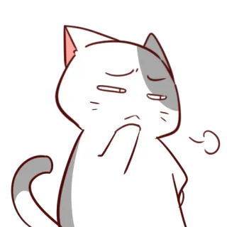 🤔 mèo, động vật, dễ thương, nhãn dán, hoạt hình, meme telegram sticker