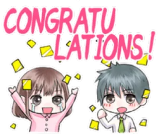 💻 CONGRATULATIONS! Glückwunsch, Feier, Anime, Fröhlich, Erfolg, Leistung telegram sticker