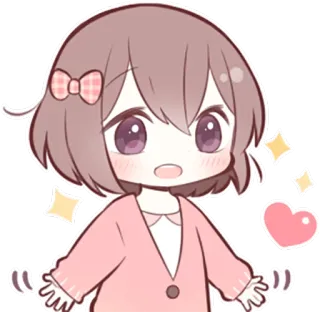 😃 Аниме, Мультфильм, Милый, Девушка, Блестки, Сердце, Кавай telegram sticker