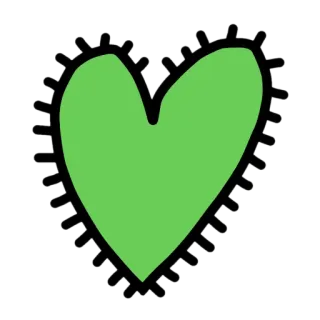 🦠 corazón, amor, verde, forma, dibujos animados, simple, gráfico telegram sticker