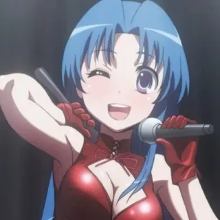 💜 anime, girl, microphone, singing, idol, cartoon telegram sticker