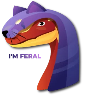 😎 NEMIAL animal, gato, serpiente, morado, rojo, fantasía, híbrido telegram sticker
