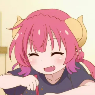 😄 Ilulu Miss Kobayashi's Dragon Maid Anime, Cartoon, Ilulu, Niedlich, Drache, Hörner telegram sticker