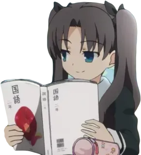 😏 国語
二年 anime, girl, reading, book, japanese, school, character telegram sticker