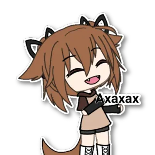 😂 Axaxax Гача, Персонаж, Аниме, Милый, Мультфильм telegram sticker