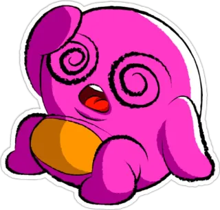 😵 Cartone animato, Rosa, Confuso, Personaggio telegram sticker