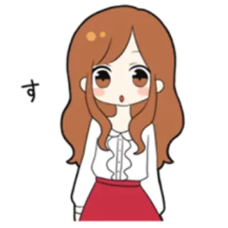 😮 す Desenho animado, Anime, Garota, Mulher, Fofo, Kawaii whatsapp sticker