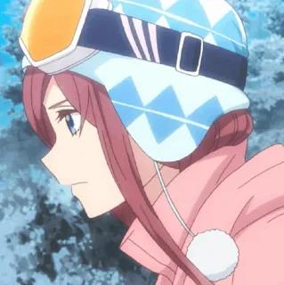 🐾 Anime, Ragazza, Sci, Inverno, Carino, Cappello telegram sticker