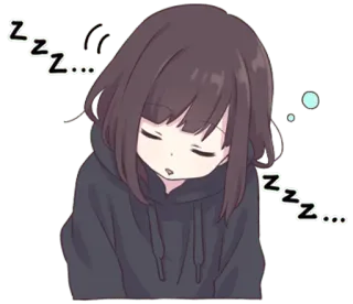 😴 zzz... anime, dormindo, fofo, desenho animado, menina, zzz, sonolento telegram sticker
