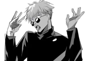 🤷‍♂ Gojo Satoru Jujutsu Kaisen อนิเมะ, มังงะ, โกโจ ซาโตรุ, มหาเวทย์ผนึกมาร, ตัวละคร telegram sticker