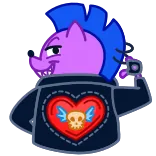 ❤️ pony, cartoon, sticker, punk, skull, heart, jacket whatsapp sticker